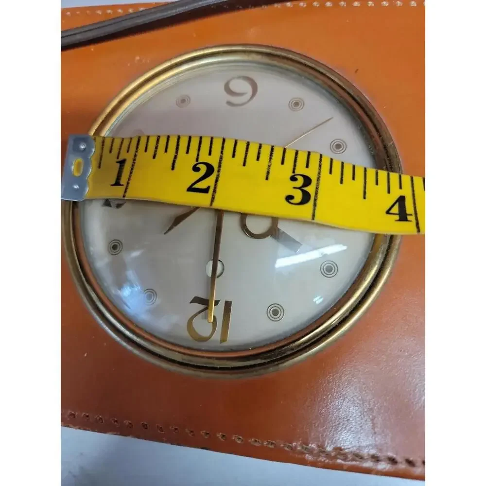 General Electric Alarm Clock 3H172 Style East INDIAN LAMBSKIN USA Made, Antique.